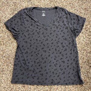 Sonoma Everyday Tee V Neck Floral Print - Women's Size XL - 2192